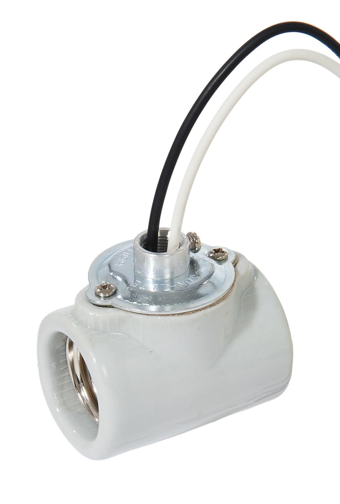 Twin Glazed Porcelain E-26 Base Socket with Flange Bushing Cap