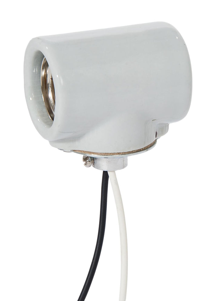 Twin Glazed Porcelain E-26 Base Socket with Flange Bushing Cap