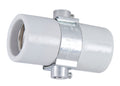 Twin Medium Base, Glazed Porcelain Socket With Double 1/8 IP Bushing Strap