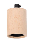 Unfinished Beech Wood Socket Cover with E-26 Socket and Mounting Hardware