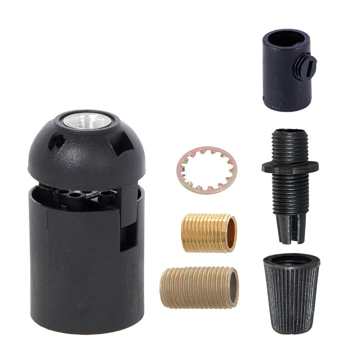 Unfinished Steel E-26 Lamp Socket Cup with COMPLETE Socket and Mounting Hardware