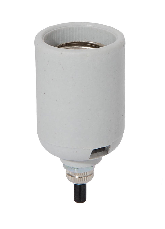 Unglazed E-26 Porcelain Socket With Bottom Turn Knob