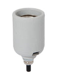 Unglazed E-26 Porcelain Socket With Bottom Turn Knob