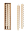 Unscented Twisted Taper Candles in Box, Set of 2