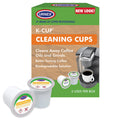 Urnex K-Cup cleaning cups packaging with K-Cups on the side on a white background
