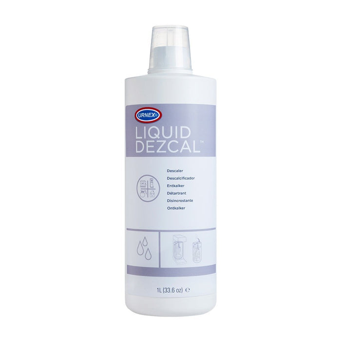 Urnex Cleaning Supplies Urnex Dezcal 1 liter Liquid Descaling Solution container displayed on a white background