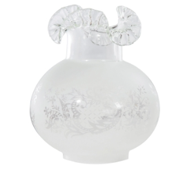 Victorian Style Etched Filigree Gas Table Lamp Shade, 9 1/4 inch tall, 4 inch fitter (00148)