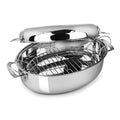 Viking Oval Roaster with Induction Lid & Rack, 9 Qt displayed on a white background
