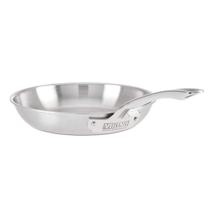 10 inch Viking Professional 5-Ply Fry Pan, Satin displayed on a white background