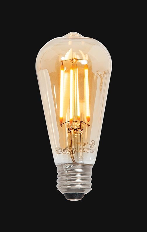 Vintage Style LED Medium 60 Watt Equivalent E-26 Base ST19 Amber Dimmable Light Bulb