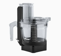 Black and clear Vitamix food processor on a white background