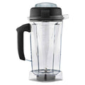 Front view of Vitamix 64-ounce BPA-Free blender container with lid displayed on a white background