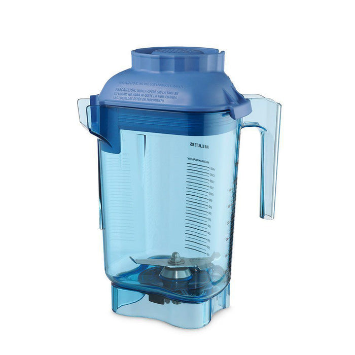 Blue Vitamix Advance 32-ounce Container with lid displayed on a white background