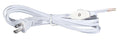 White 8 Ft. Lamp Cord Sets w/Rotary On-Off Switches, Choice of SPT