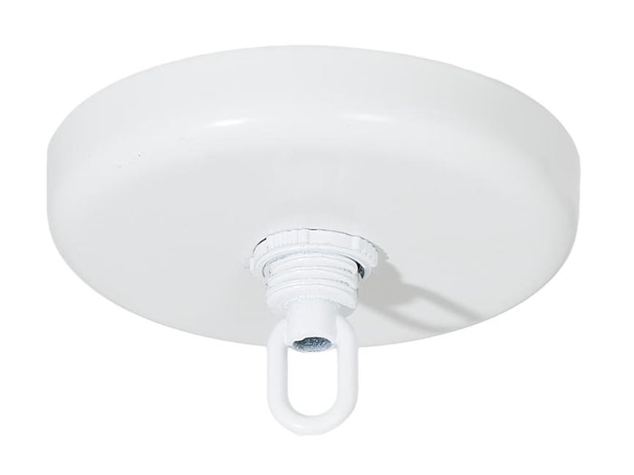 White Finish, Plain Rounded Ceiling Canopy & Canopy Kit