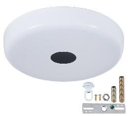 White Finish, Plain Rounded Ceiling Canopy & Canopy Kit