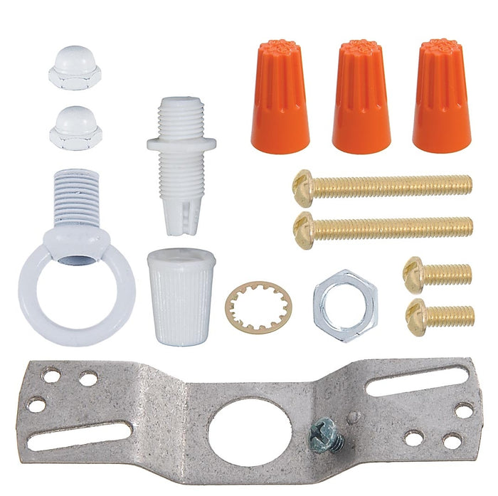 White Finish Steel Ceiling Canopy Hardware Mount Kit