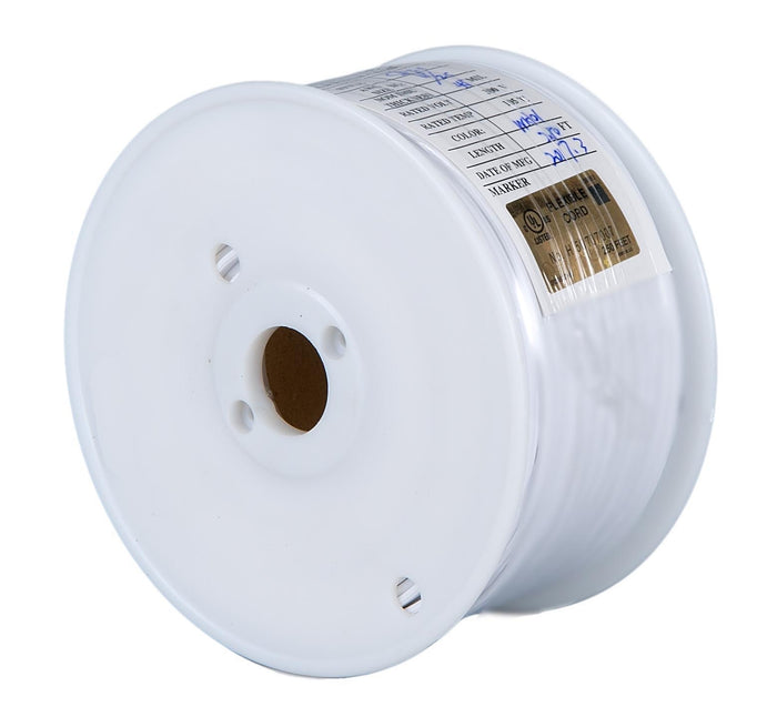 White PVC 3-wire Medium Duty SVT Spooled Lamp Cord - Wire