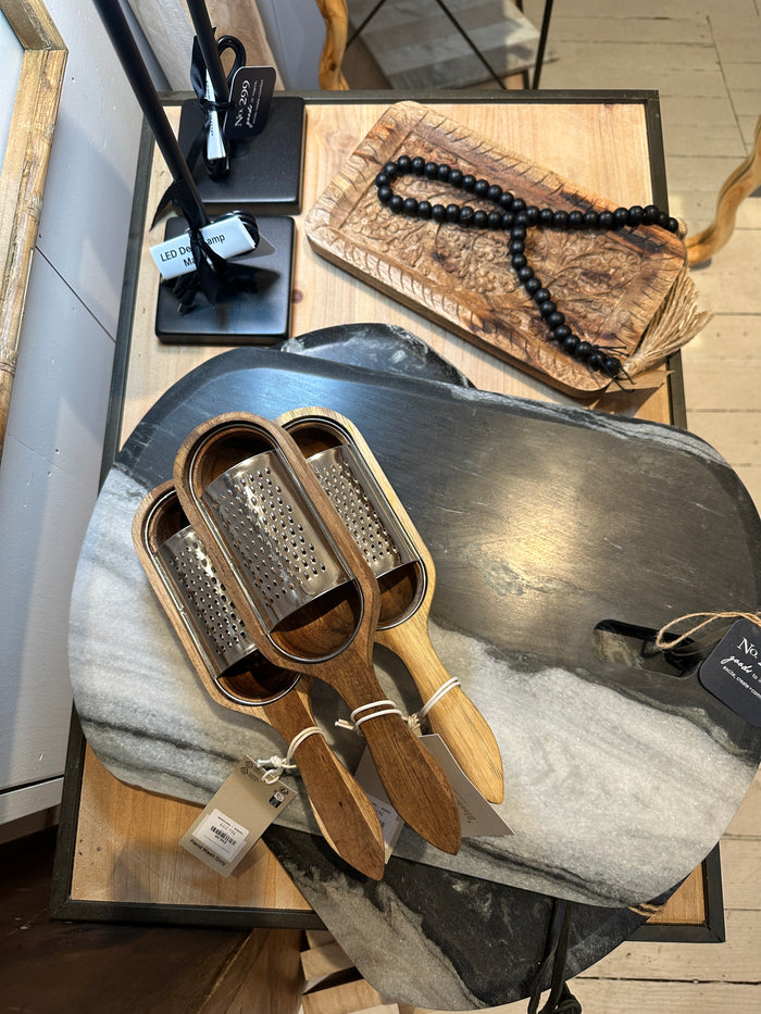 Wood and Stainless Steel Cheese Grater