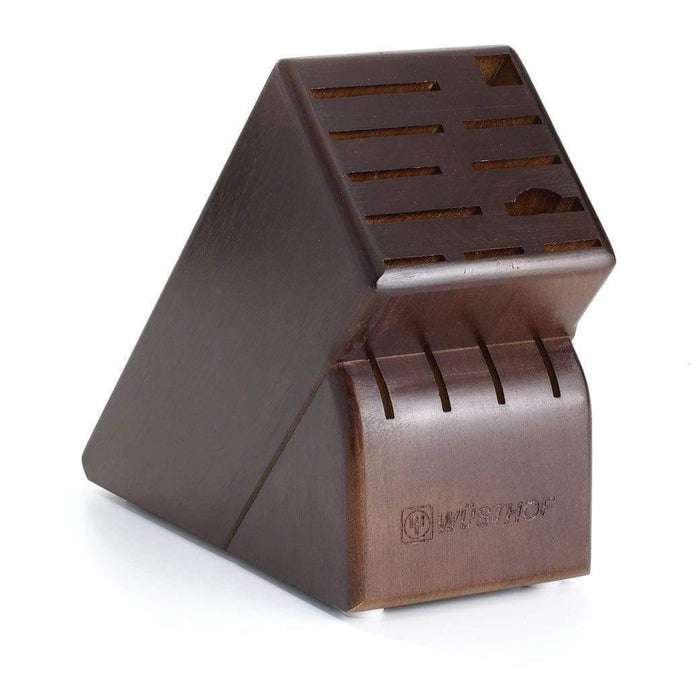 Wusthof 15-Slot walnut Knife Block displayed on a white background