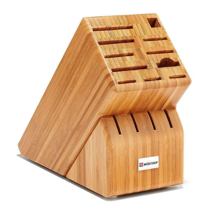 Wusthof 15-Slot bamboo Knife Block displayed on a white background