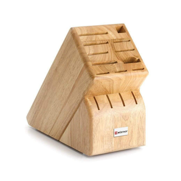Wusthof 15-Slot beechwood Knife Block displayed on a white background