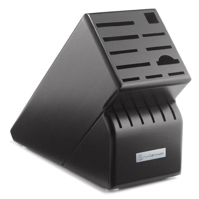 Wusthof 17-slot black Knife Block displayed on a white background