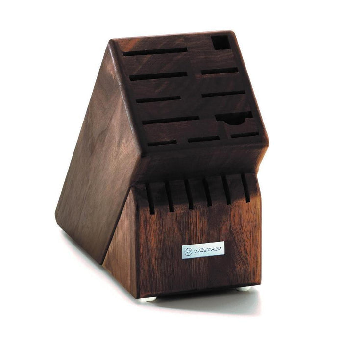 Wusthof 17-slot walnut Knife Block displayed on a white background