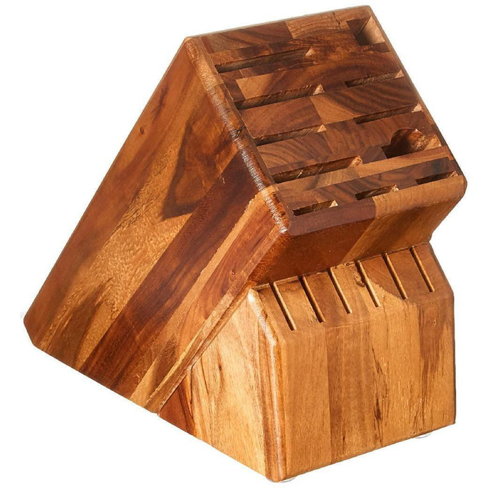 Wusthof 17-slot acacia Knife Block displayed on a white background