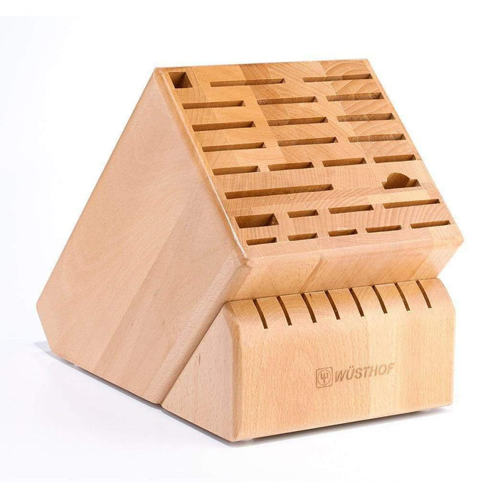 Wusthof 35-slot beechwood Grande Knife Block displayed on a white background