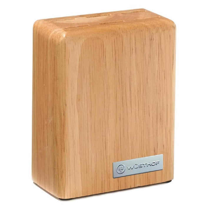 Wusthof 6-slot beechwood Steak Knife Block displayed on a white background