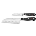 Wusthof Classic 2 Piece Mini Asian Knife Set displayed horizontally on a white background