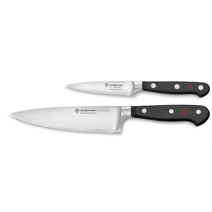 Wusthof Classic 2-piece Prep Set displayed horizontally on a white background