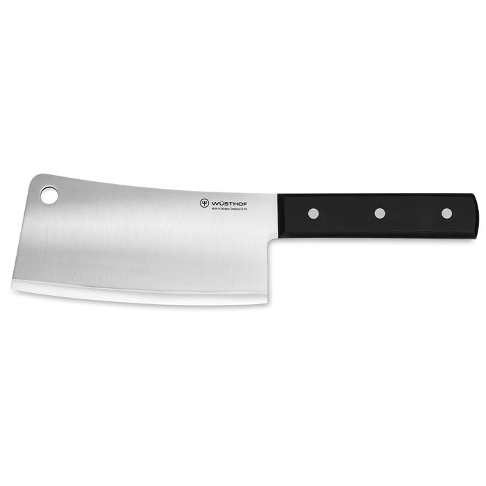 6 inch Wusthof classic meat cleaver displayed horizontally on a white background
