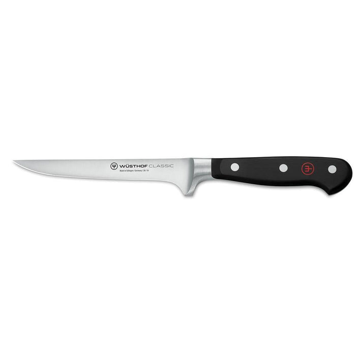 Wusthof Classic Boning Knife - 5″ displayed horizontally on a white background