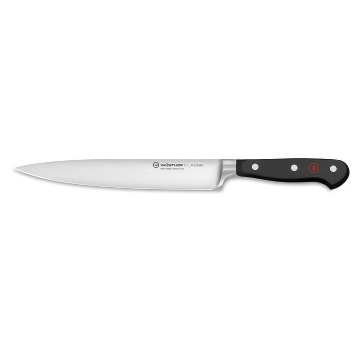 8 inch Wusthof Classic Carving Knife displayed horizontally on a white background
