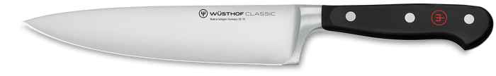 7 inch Wusthof Classic Chef's Knife displayed horizontally