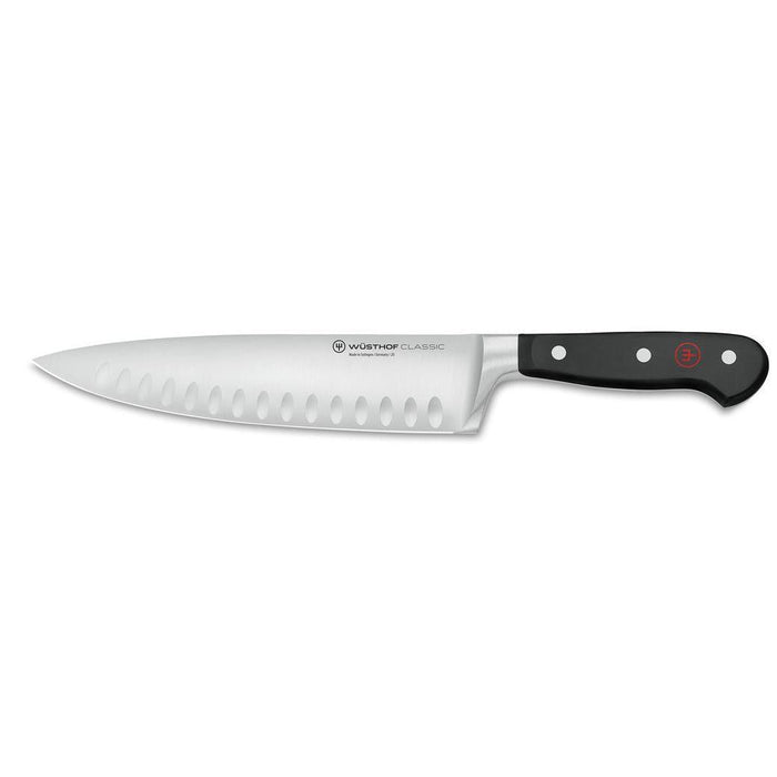 8 inch Wusthof Classic Demi-Bolster Cook's Knife displayed horizontally on a white background