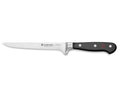 Wusthof Classic 6 inch flexible boning knife with a black handle and silver blade.