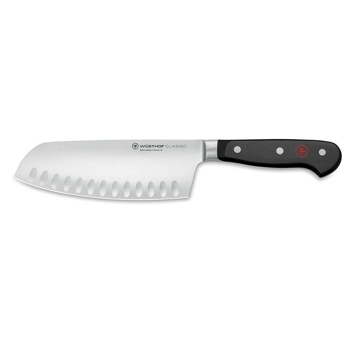 Wusthof Classic Hollow Edge Chai Dao Knife - 7″ displayed horizontally on a white background