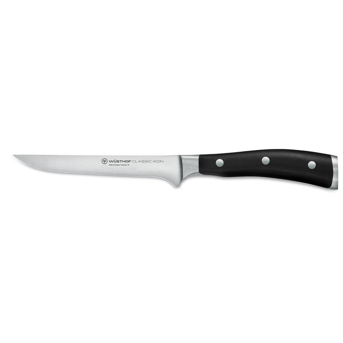 Wusthof Classic Ikon Boning Knife - 5″ displayed horizontally on a white background