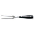 Wusthof Classic Ikon Curved Double Bolster Meat Fork - 6″ displayed horizontally on a white background
