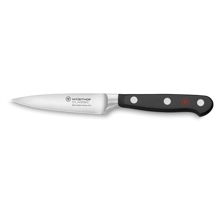 3.5 inch Wusthof classic paring knife displayed on a white background