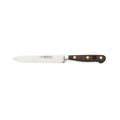 5 inch Wusthof crafter serrated utility knife displayed on a white background