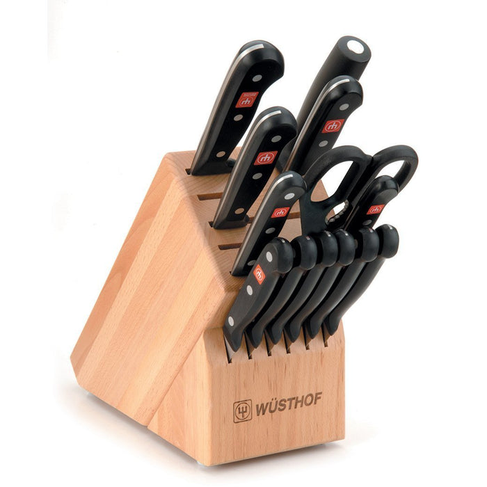 Wusthof Knife Sets Wusthof Gourmet 14-piece Knife Block Set - Beechwood knife block displayed on a white background