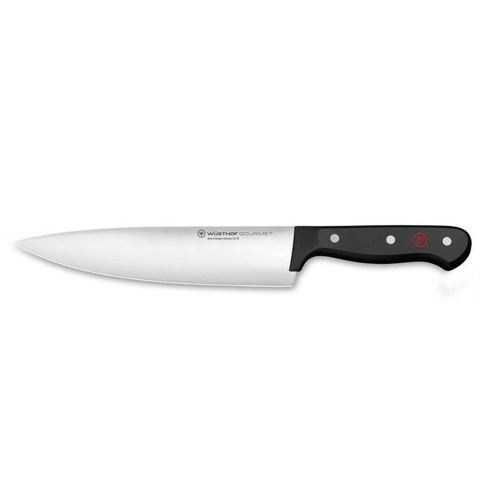 8 inch Wusthof gourmet chef knife displayed on a white background