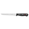 6 inch Wusthof gourmet flexible boning knife displayed on a white background