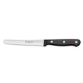 4.5 inch Wusthof gourmet serrated utility knife displayed on a white background
