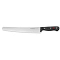 A Wusthof Gourmet 10-inch Super Slicer knife with a serrated blade and black handle.