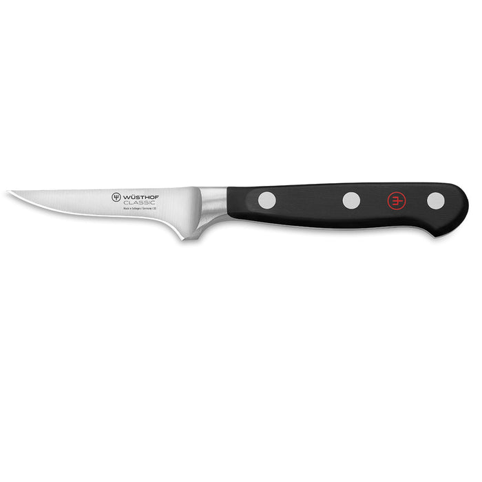 2.75 inch Wusthof gourmet trimming knife displayed on a white background